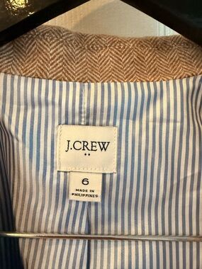 J. Crew Light Blue and White Striped lined Blazer